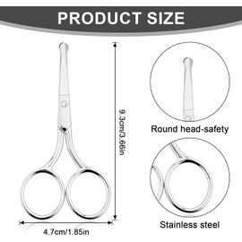 2 tijeras para cejas, tijeras de nariz para hombres, tijeras pequeñas de acero inoxidable, tijeras pequeñas, tijeras para el cabello, tijeras pequeñas, tijeras para el cabello, tijeras pequeñas