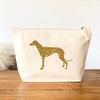 Greyhound Make Up Bag, Organic Cosmetic Bag, Greyhound Gift, Gift