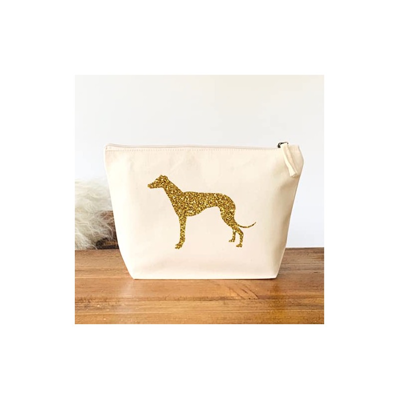 Greyhound Make Up Bag, Organic Cosmetic Bag, Greyhound Gift, Gift