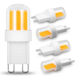 TZHILAN G9 Light Bulb Dimmable 2W Replace 20W 25W Halogen Equivalent,3000K Soft Warm White, AC120V T4 Bi-pin Led Bulbs for Chandelier Pendant Wall Home Lighting,220LM,360 Deg,5Pack