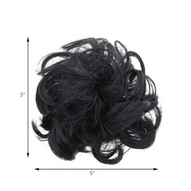 Messy Bun Synthetic Hair Piece Scrunchie - Black
