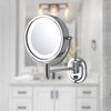 JERDON Two-Sided Lighted Wall-Mounted Makeup Mirror - Makeup Mirror with