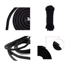 WUWYOUWL Soft Cotton Rope Cord, 2PCS 10 M/33 Feet 8 MM All Purpose Rope Craft Rope Thick Cotton Twisted Cord (Black)