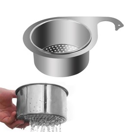 Stainless Steel Sieve Basket in Swan Shape, Multifunctional Drain Basket, 11.5 cm Sink Strainer, Removable Strainer, Kitchen Drain Shelf for Filtering Kitchen Waste and Washing Vegetables
