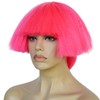 IMEYLE Yaki Wig Pink Bowl Cut Wig Women Fluffy Straight