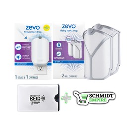 Zevo Flying Insect Trap, Fly Trap, Fruit Fly Trap (1 Plug-in Bases + 3 Refill Cartridges) Gnats, and House Flies Mosquitoes
