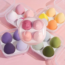 Kit Esponjas Maquillaje Surtidos 4 Piezas Con Caja