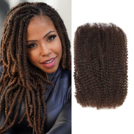 Yacurcur Afro Kinkys Bulk Human Hair 50g/Pack for Dreadlocks Extensions,Loc Repair/Twists/Repair/Braids No Short Hair 4C Afro Kinky 4# (18 Inch)