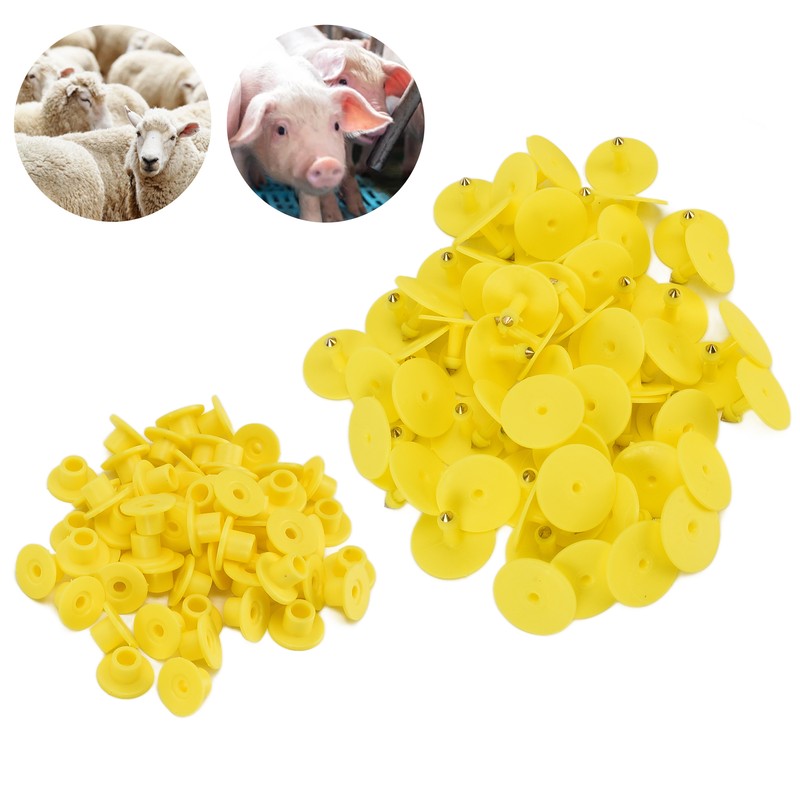 100PCS Animal Round Ear Tags Easy to Distinguish and Use