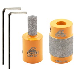 EXFEIN Grinder Bits for Stained Glass - Diamond Grinder Head 1/4" and 3/4" Core Stained Glass Grinder Bits & Brazed Diamond Grinder Bit Head, Stain Glass Tools and Supplies for Stained Glass