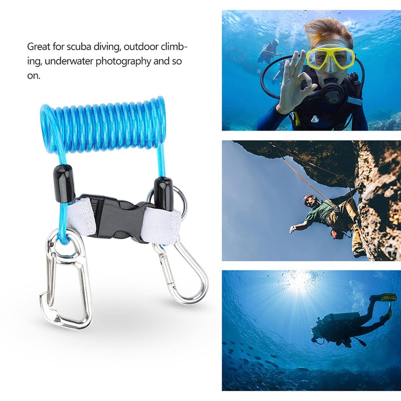 Walfront Diving Strap Anti Lost Spring Coil Strap Safety Emergency