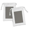 Lunarable Checkered Fabric Pouch Set of 2, Minimalist Modern Fashion