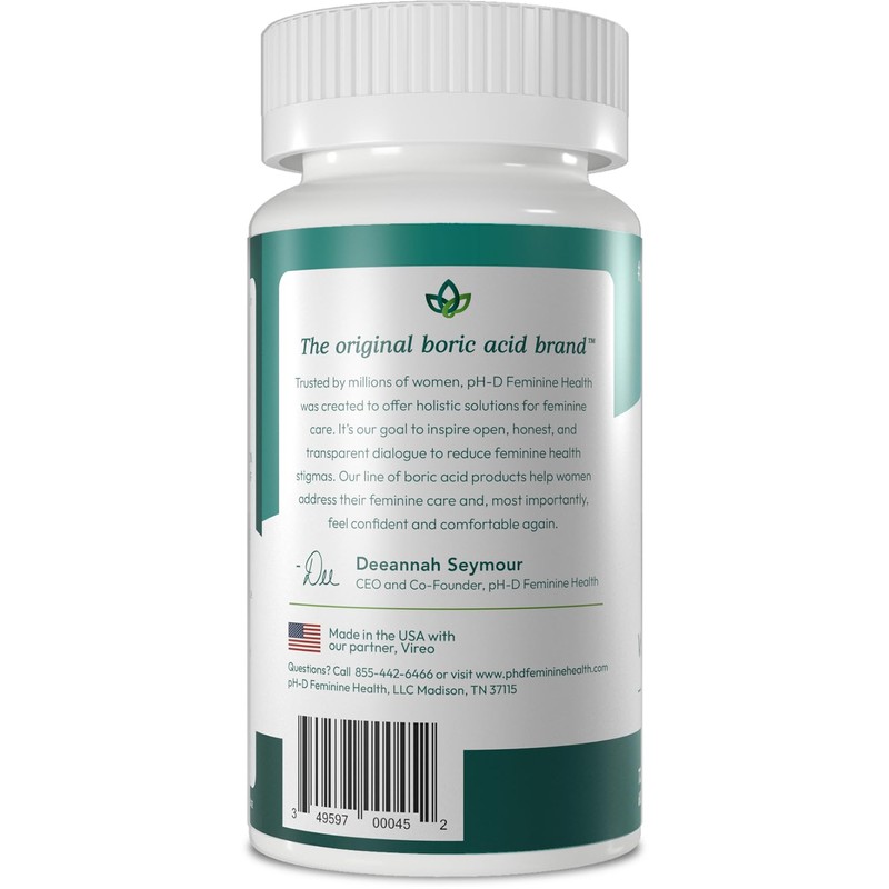 pH-D Feminine Health - 600 mg Boric Acid Suppositories -