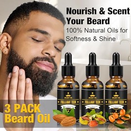 FullLight Tech Kit para Barba 60ml y 3x20ml Aceite - Nutrición - Regeneración - Fortalecimiento - Hecho en USA