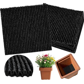 6Pcs 3D Mesh Drainage Discs 9" W-Shaped Plant Pot Hole Pads Cutable Flower Pot Drainage Pad Bonsai Pot Bottom Grid Mat Mesh Reusable Drainage Covers for Indoor Outdoor Potted Plant Prevent Soil Loss