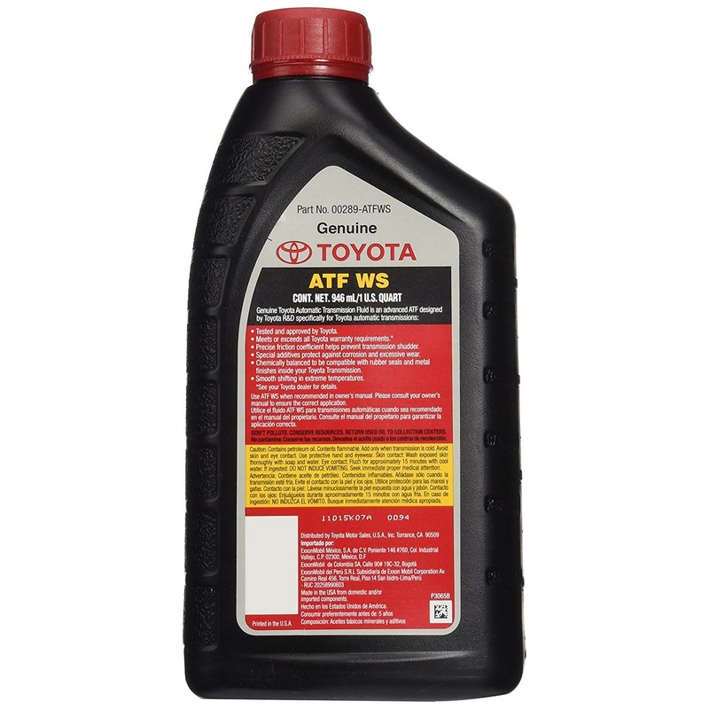 Toyota 00289-ATFWS Automatic Transmission Fluid, 192 Ounces, 6 Pack
