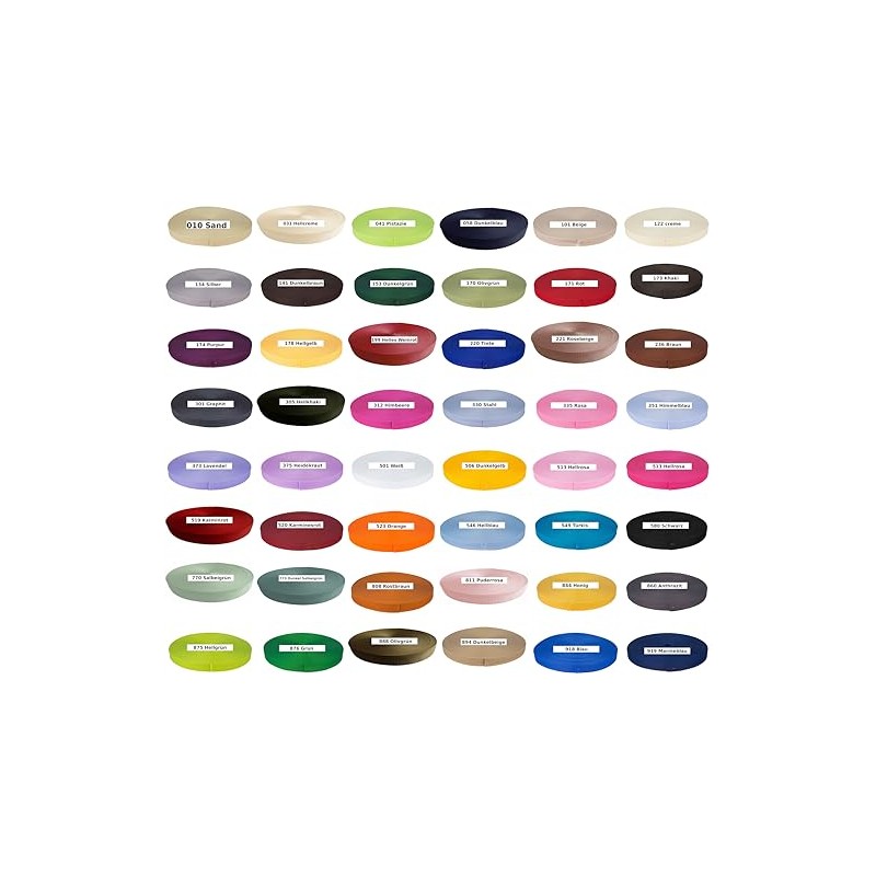 KBBB Webbing 2m or 5m Long - 50 Colours Widths