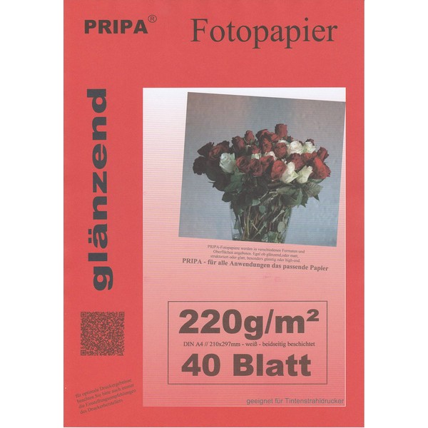 pripa Photo Paper 40 Sheets DIN A4 / 220 g