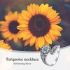 Molioaki Genuine Teardrop Turquoise Cross Ring Adjustable 925 Sterling Silver