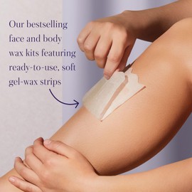 Flamingo Head to Toe Wax Kit - Women's Waxing Kit with 24 Body Wax Strips, 20 Face Wax Strips, 12 Post-Wax Cloths and 1 Calming Serums