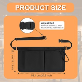 Playexen Server Apron with 5 Pockets, Server Waist Pouch with Buckle & Adjustable Belt, Waitress Accessories Tool Bag Half Apron for Restaurant, Cafe, Waiter, Waitress