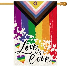 Baccessor Love Pride Garden Flag Double Sided 12.5 x 18 Inch LGBTQ Love Heart Rainbow Progress Community Gay Lesbian Transgender Bisexual Yard Outdoor Outside Decoration