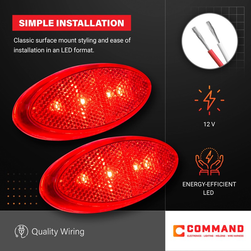 Command Electronics OEM 12V LED RV & Trailer Oval Clearance