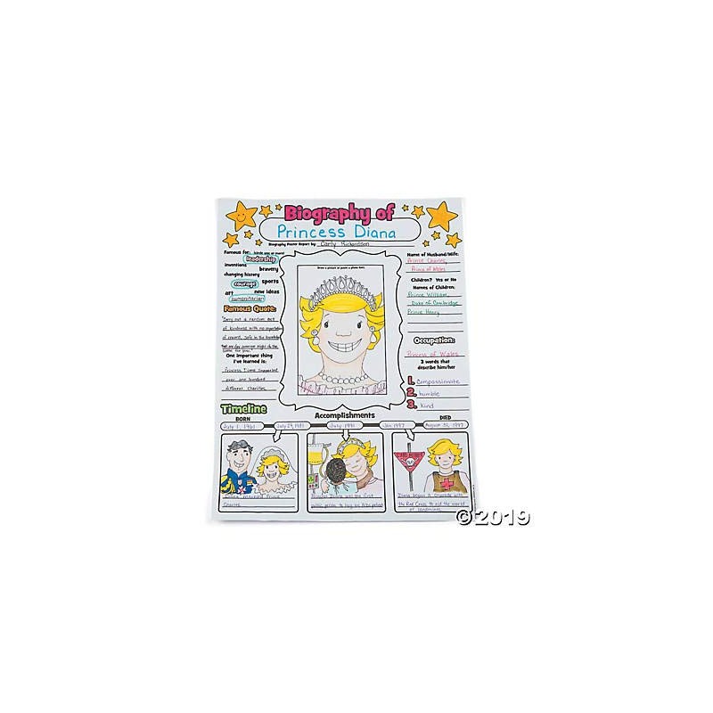 Fun Express Cyo All About Biography Posters - 30 Pieces