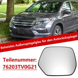 Auto-Rückspiegel, rechter Beifahrerseitenspiegel, Ersatz mit Trägerplatte, beheiztes weißes Glas für Honda CRV 2012–2020,Ersatz 76203TV0G21,1 Stück