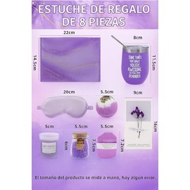 BIG SUN Set de Regalo Relajante para Spa, Paquete de cuidado personal para mujeres,Gifts for Mom Wife Girlfriend Daughter Friend Teacher Women Gifts (Púrpura)