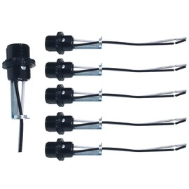 TWDRTDD E12 Light Socket-E12 Lamp Holder with 6 Inch Wire Lead,Phenolic Candelabra Base Light Socket for E12 Incandescent LED Light Bulb (6, Threads,with Ring and Hickey)