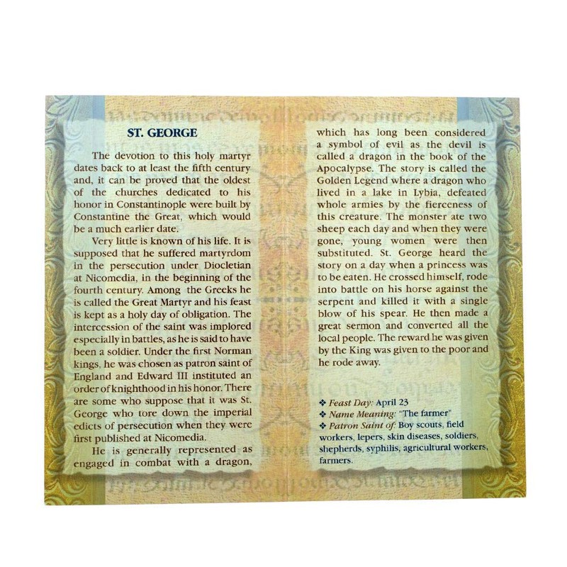 William J. Hirten Deluxe Catholic Holy Card with Traditional Prayers