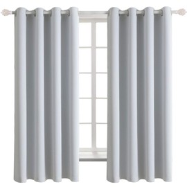 BGment Blackout Curtains for Bedroom Eyelet Thermal Insulated Room Darkening Curtains for Living Room, 2 Window Curtain Panels (W46 X L54, Platinum)