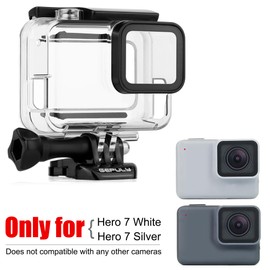 GEPULY USB Pass Through Side Open Protective Skeleton Housing Case for Hero 7 Silver/Hero 7 White Action Camera- Includes Quick Release Buckle, Thumb Screw, Tripod Mount Adapter