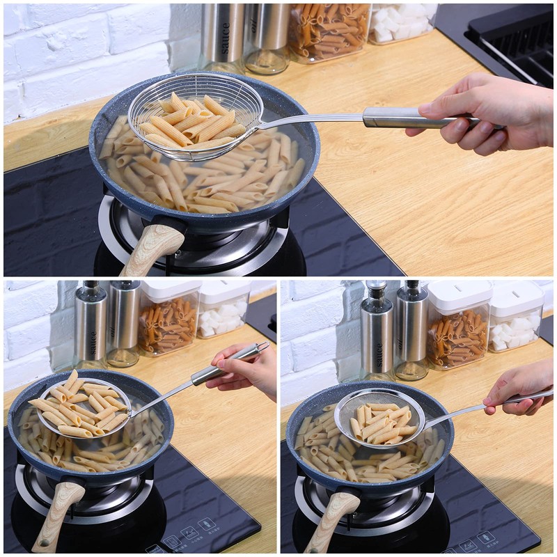 Shappy 3 Pieces Spider Strainer Skimmer Spoon Set, Stainless Steel