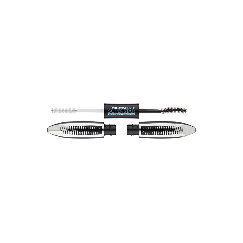 L'Oreal Paris Cosmetics Voluminous Superstar Waterproof Mascara, Blackest Black, 0.4