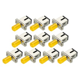 QUARKZMAN Pack of 10 Fibre Optic Adapter ST-SC Flange Singlemode Simplex Adapter ST-SC/UPC for Network Internet Connection