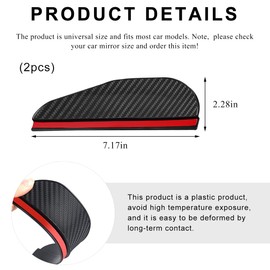 SHMZK 2 PCS Mirror Rain Visor Eyebrow, Waterproof Car Rear View Mirror Rain Cover Visor Guard, Universal Rainproof Carbon Fiber Rearview Mirror Protector Sticker for Car Truck SUV (Carbon Fiber)