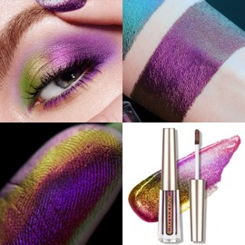Diamond Chameleon Liquid Eyeshadow Metallic Changing Holographic Glitter Multichrome Eyeshadow Eye Shadow Long Lasting and Pigmented Sparkling & Shimmer Eyes Makeup (#102 WONDER)