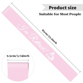 Retirement Gifts for Women Retired Sash Retirement Party Decorations for Mom Grandma Wife Best Friends Nurse Colleague Female Celebration Sashes for Retirements Party Supplies Retired Decor Pink