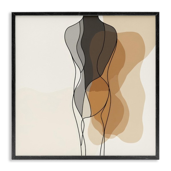 Stupell Industries Earthy Neutrals Pattern Black Framed Giclee Art, design