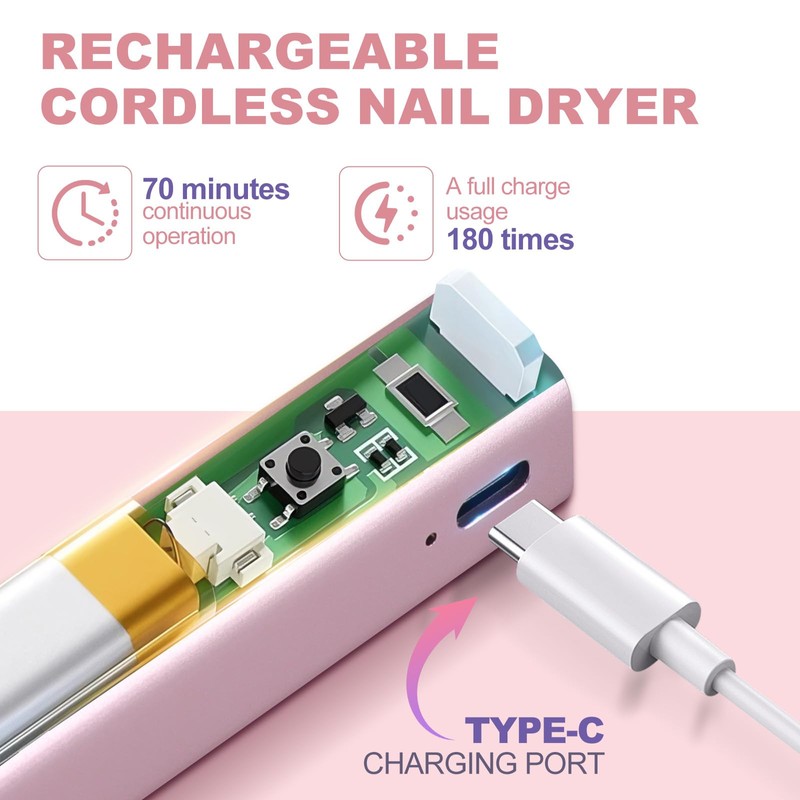NXJ INFILILA Multi-Functional Handheld UV Light for Gel Nails with