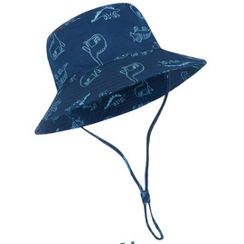Baby Sun Hat UPF 50+ Sun Protective Toddler Bucket Hat Summer Kids Beach Hats Wide Brim Outdoor Play Hat for Boys Girls Navy Blue 2-4 T