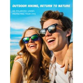 GREENTREEN Polarised wooden sunglasses for men and women: UV400 protection, lightweight and stylish polarising glasses for outdoor sports, driving, fishing, beach activities, gray