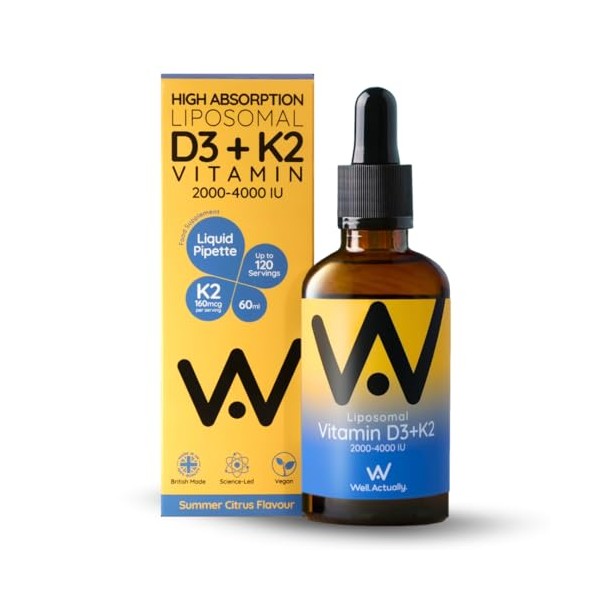 well actually WELL ACTUALLY Liposomal Vitamin D3 + K2 Liquid