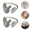 LALAFINA Ring Set 2pcs Rabbit Ring Opal Finger Rings Stackable