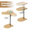 Livofloral Bamboo C Shaped End Table, 360° Rotatable TV Tray