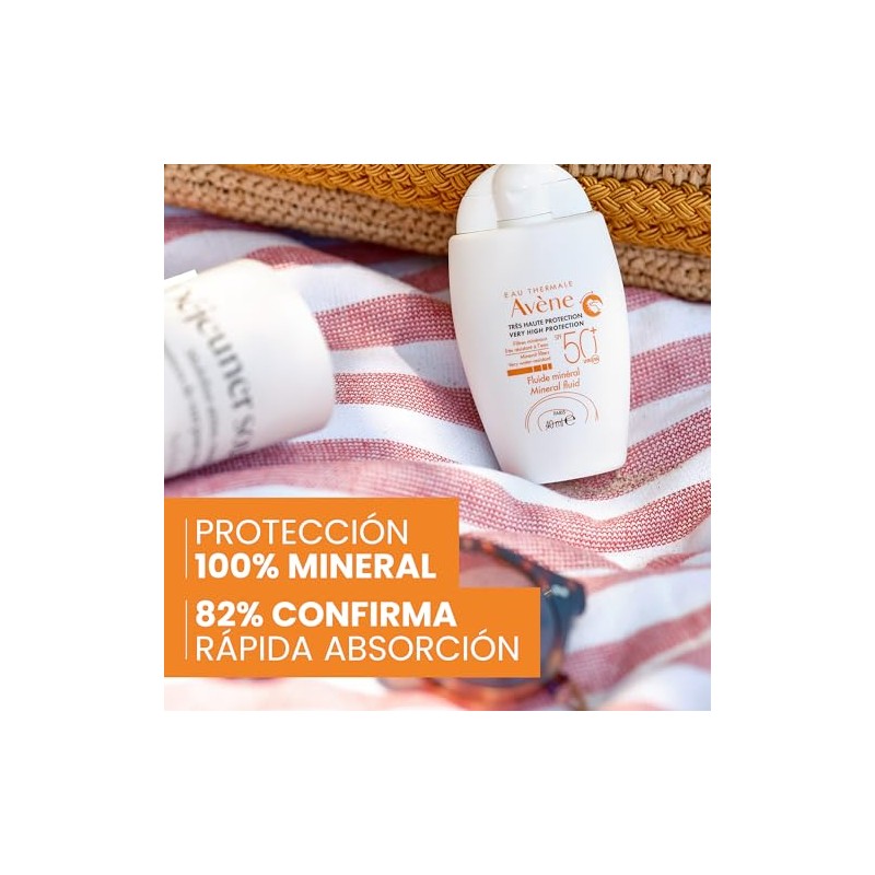AVÈNE Fluido Mineral FPS50+ Protector Solar Rostro Piel Intolerante 40