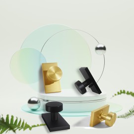 ToPToToo Matte Black Door Knobs Interior, Privacy Door Knobs with Lock，Black Modern Door Handle for Bedroom Bathroom