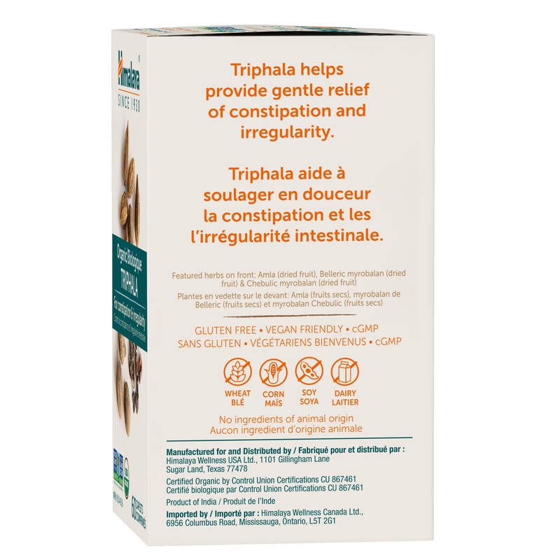Himalaya Organic Triphala for Constipation and Irregularity, 60 Caplets, USDA